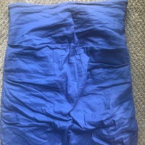 Shirred (gathered) Marine Blue Midi Skirt